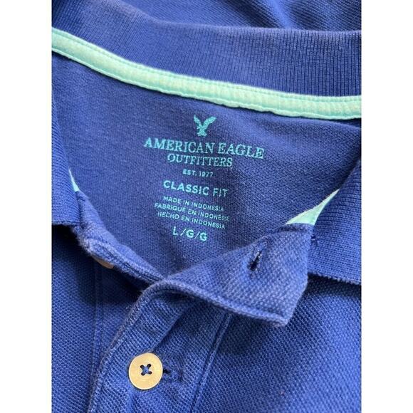 American Eagle Men's Royal Blue Polo Shirt Large - Picture 5 of 6